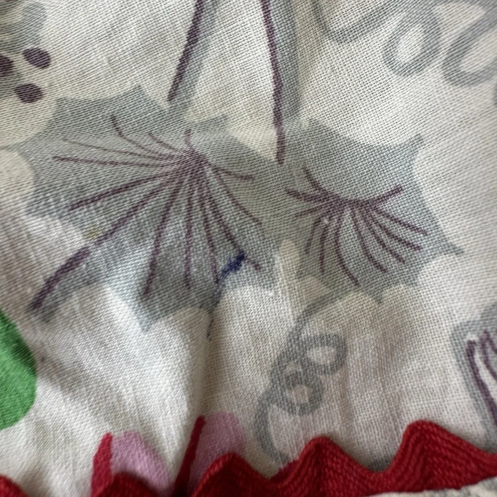 Lot Of 2 Vintage Half Apron Handmade Pockets Tie Back Farmhouse Floral Blue